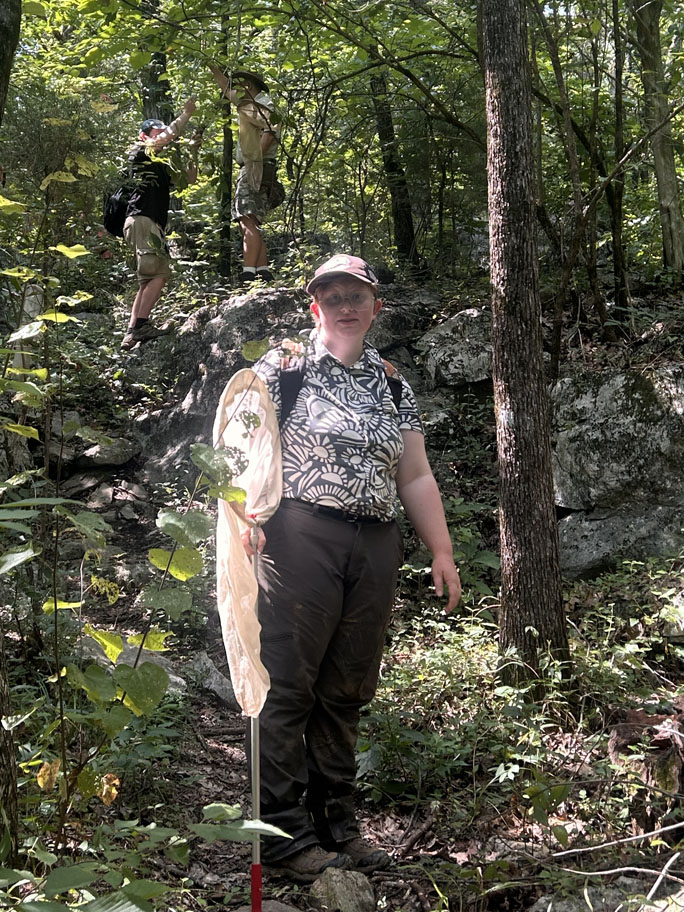 Darby in woods